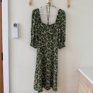 Reformation Floral Green Dress